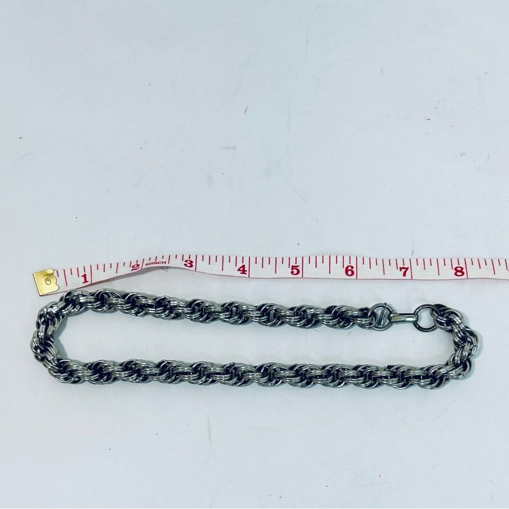 Vintage Monet Silver Tone Twisted Rope Chain - Picture 2 of 10